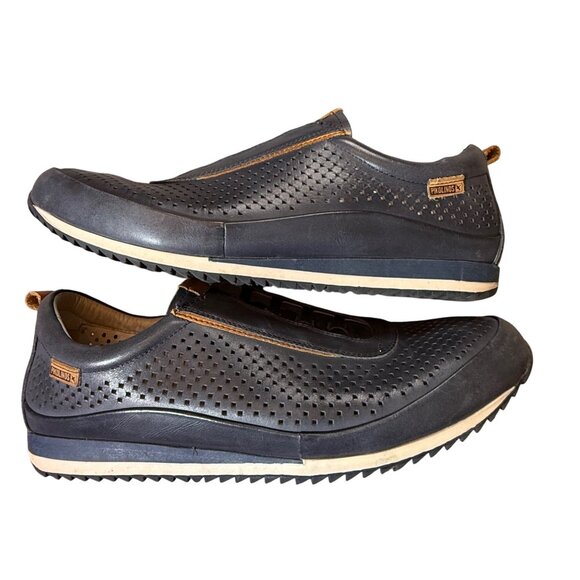 Pikolinos Mens Perforated Leather Slip-On Shoes Navy EU 45 Casual Comfort main image 5